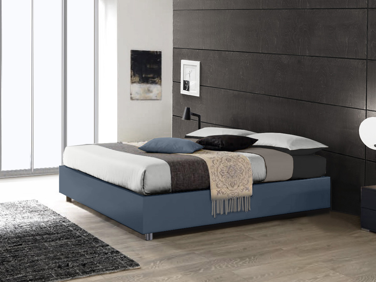 Letto matrimoniale sommier, finitura Grafite