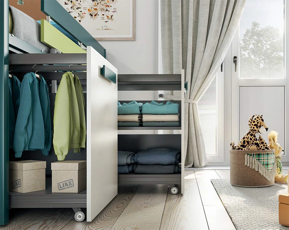 letto con cestoni bianco