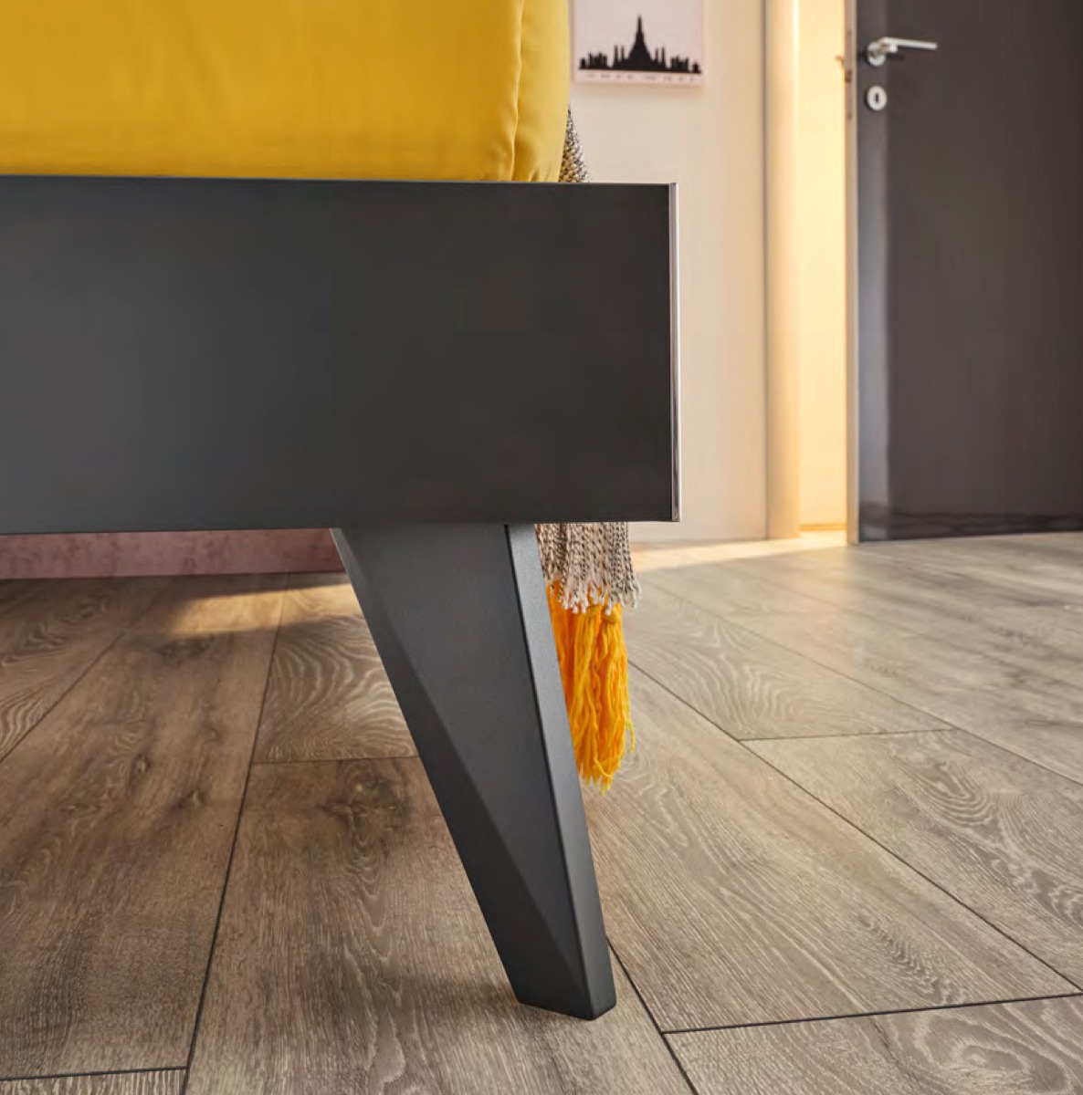 Letto singolo Baloo in finitura Nocciola e Grafite, Moretti Compact