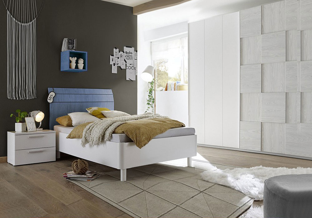 Letto singolo Like in legno Blu