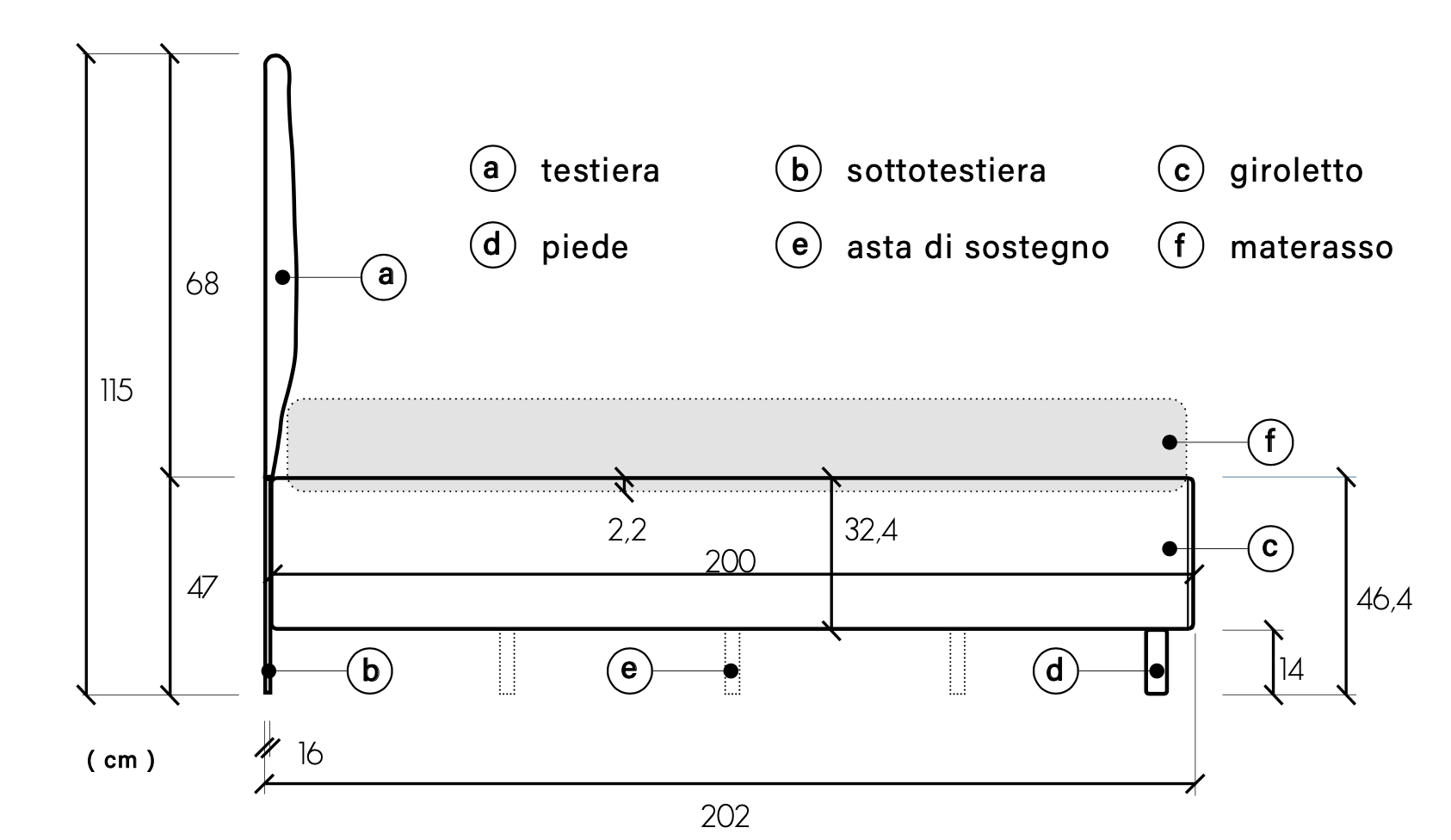 Camera matrimoniale con letto imbottito, armadio scorrevole e comodini