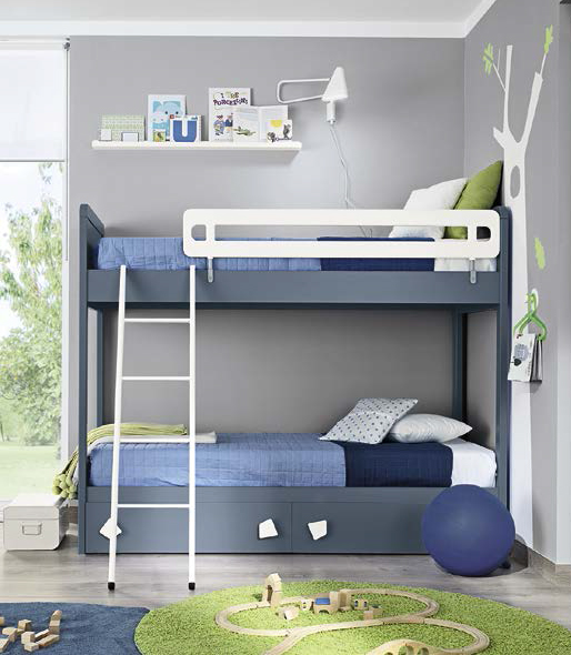 Letto castello bambini blu opale 