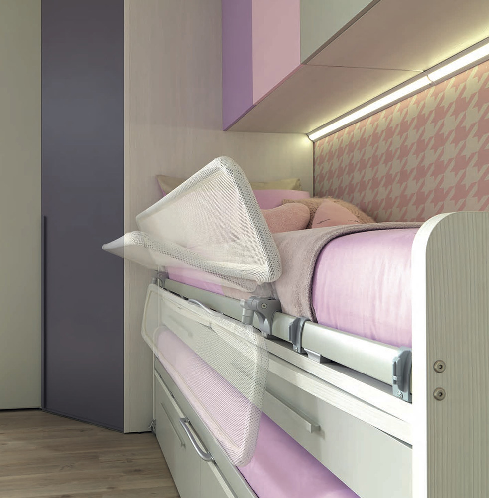 Letto multifunzionale Space con scrivania e cassetti Moretti Compact