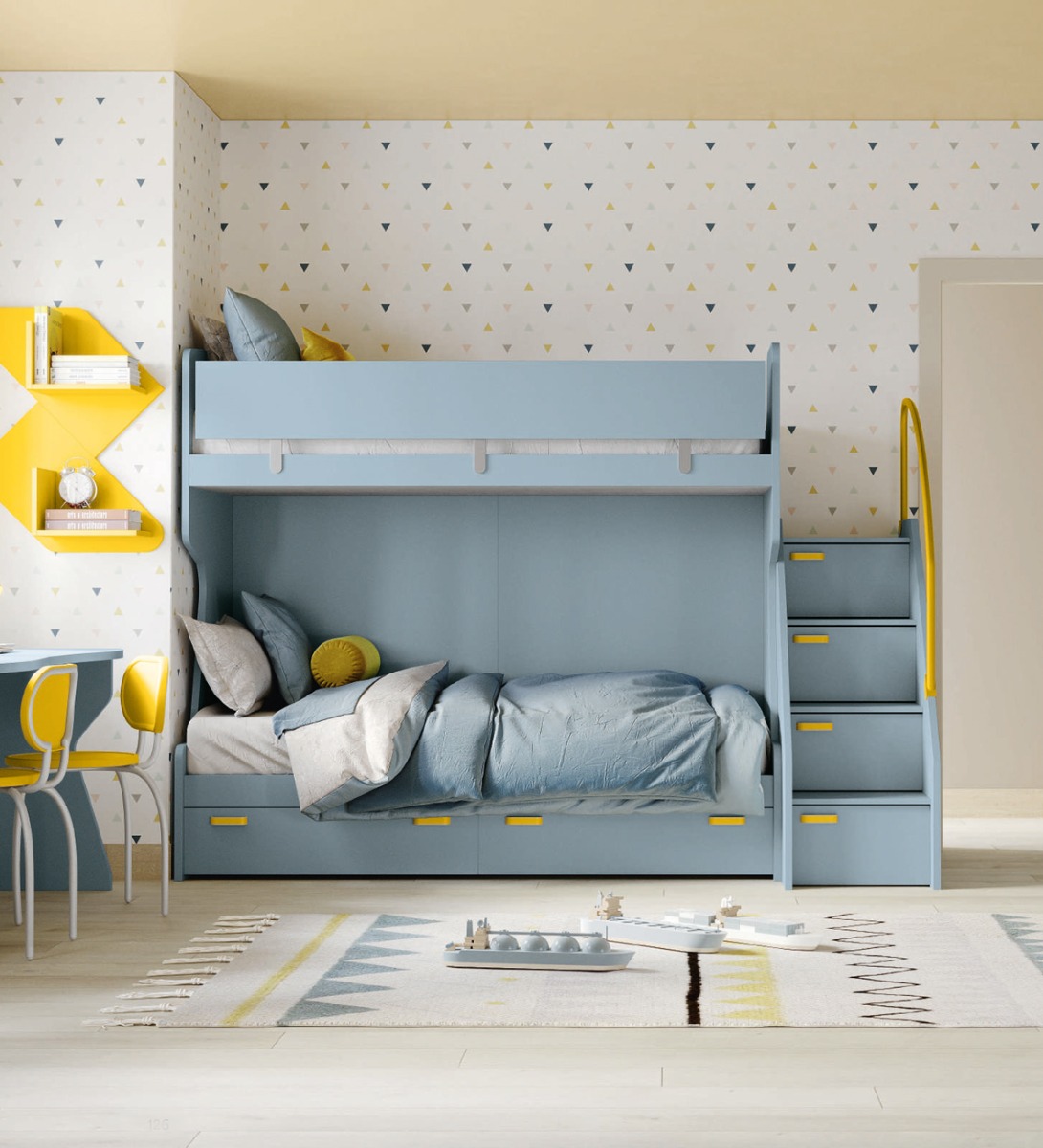 Letti a castello con 4 cassetti, disponibile in diversi colori