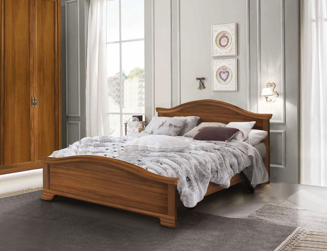 letto in noce classico