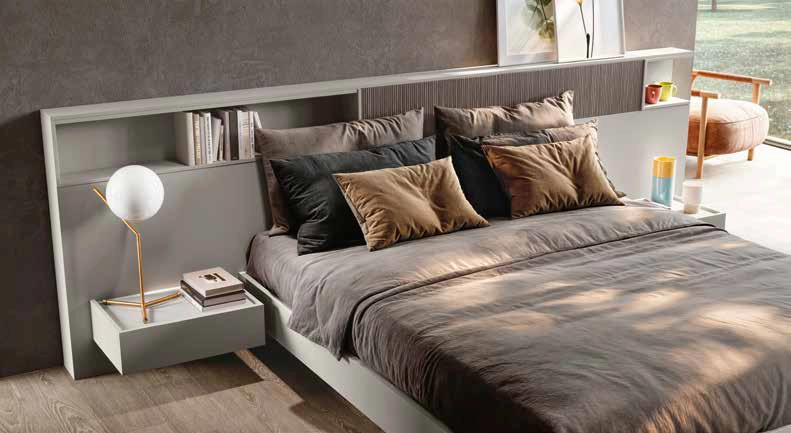 letto con librerie in testata