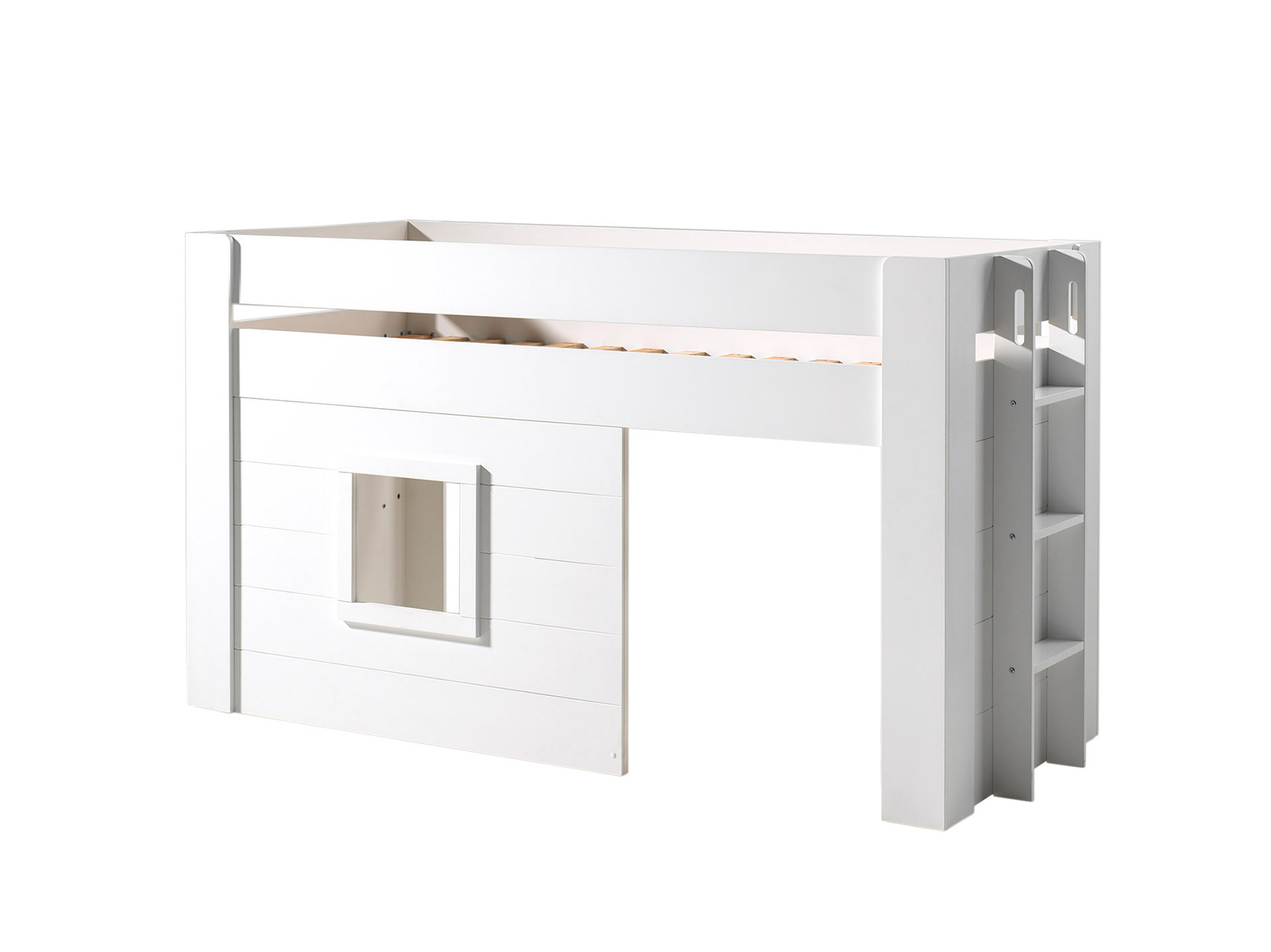 Letto soppalco bianco laccato per bambini