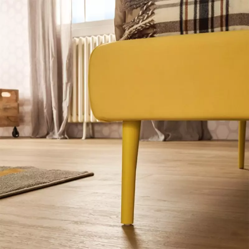 letto giallo imbottito