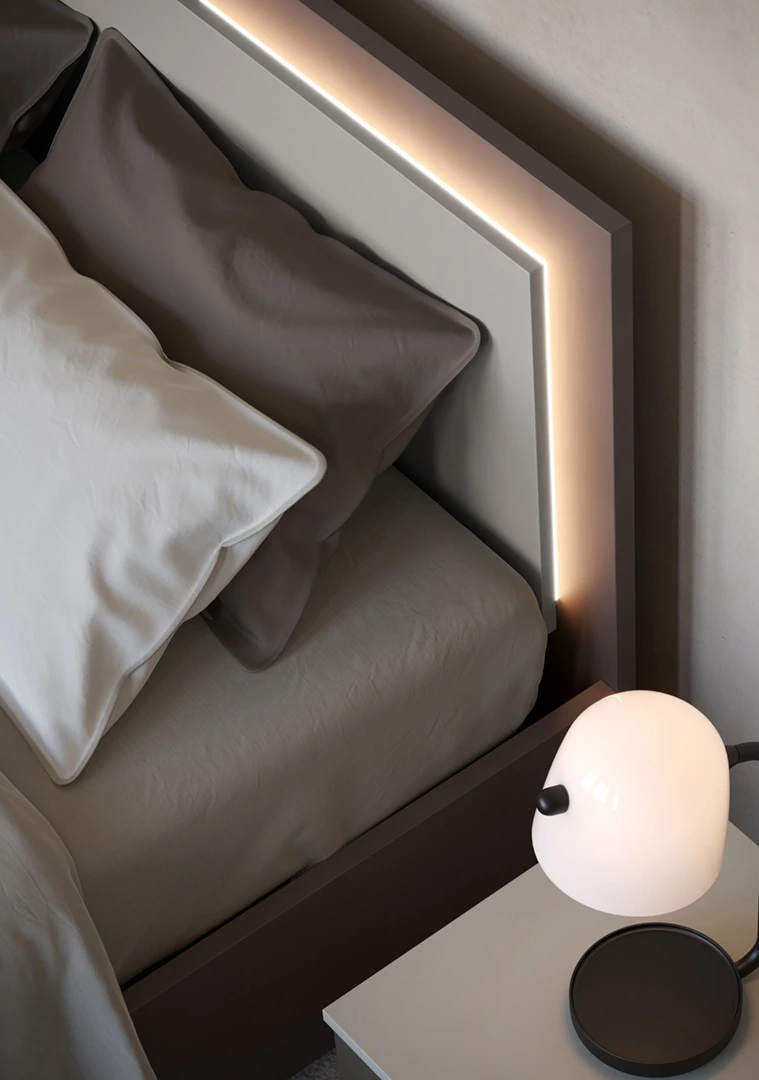 letto led testata