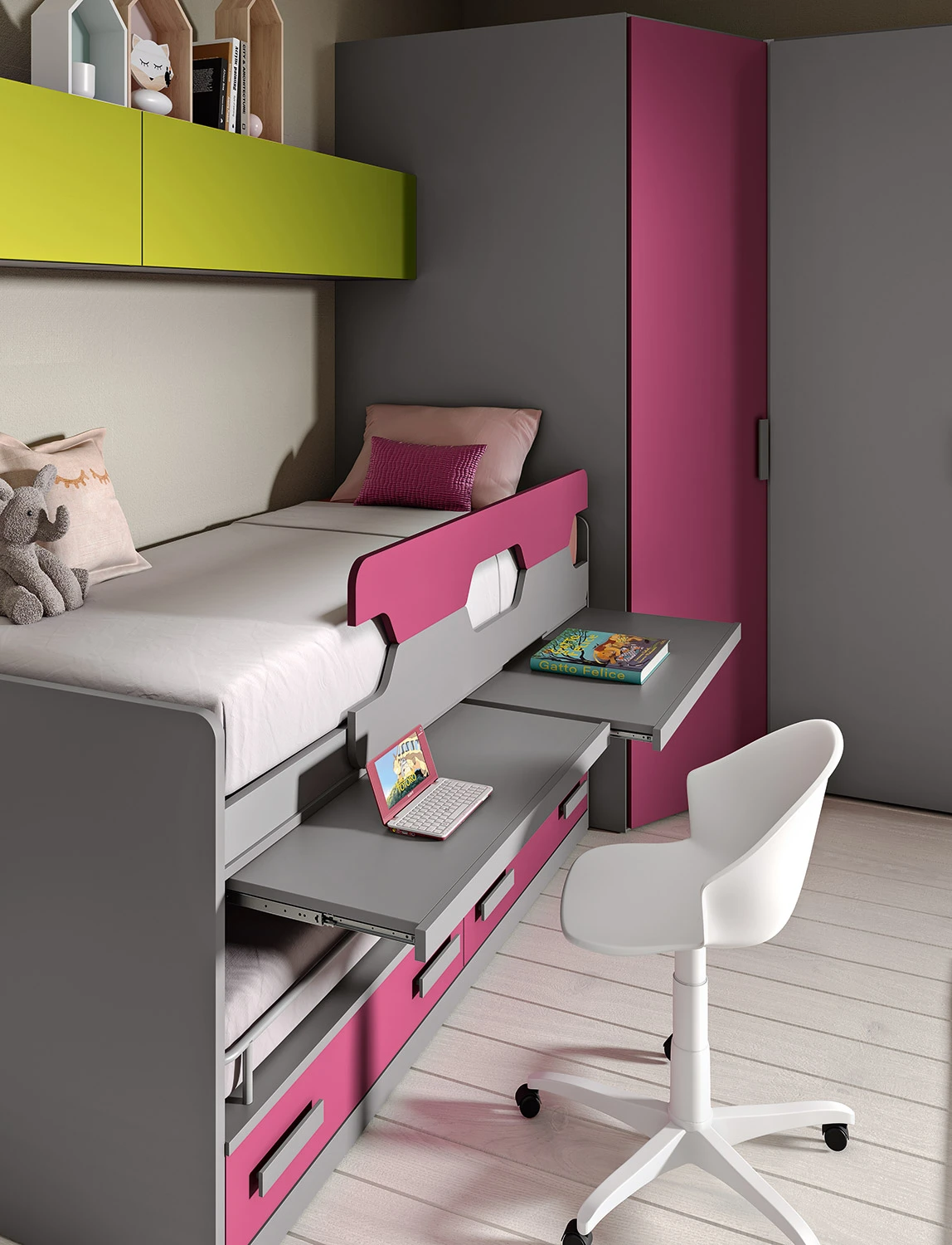 letto multifunzionale cranberry grigio