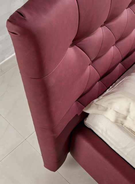 Letto contenitore matrimoniale in ecopelle Ciclamino