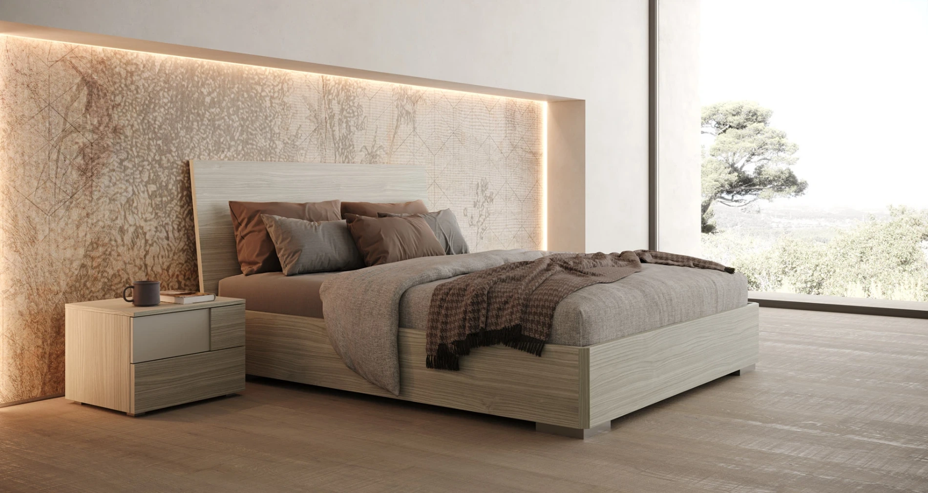 letto contenitore legno