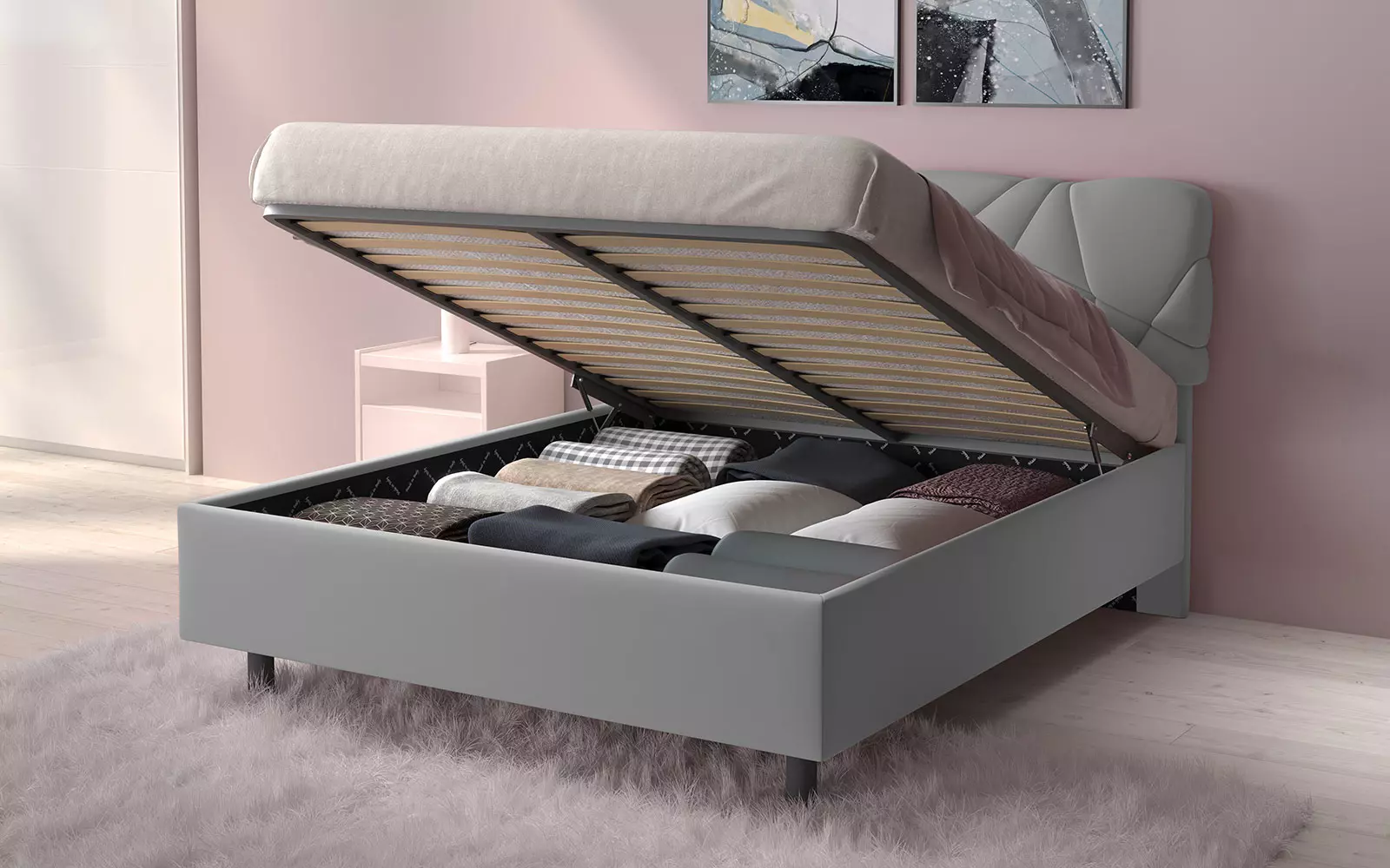 letto particolare grigio