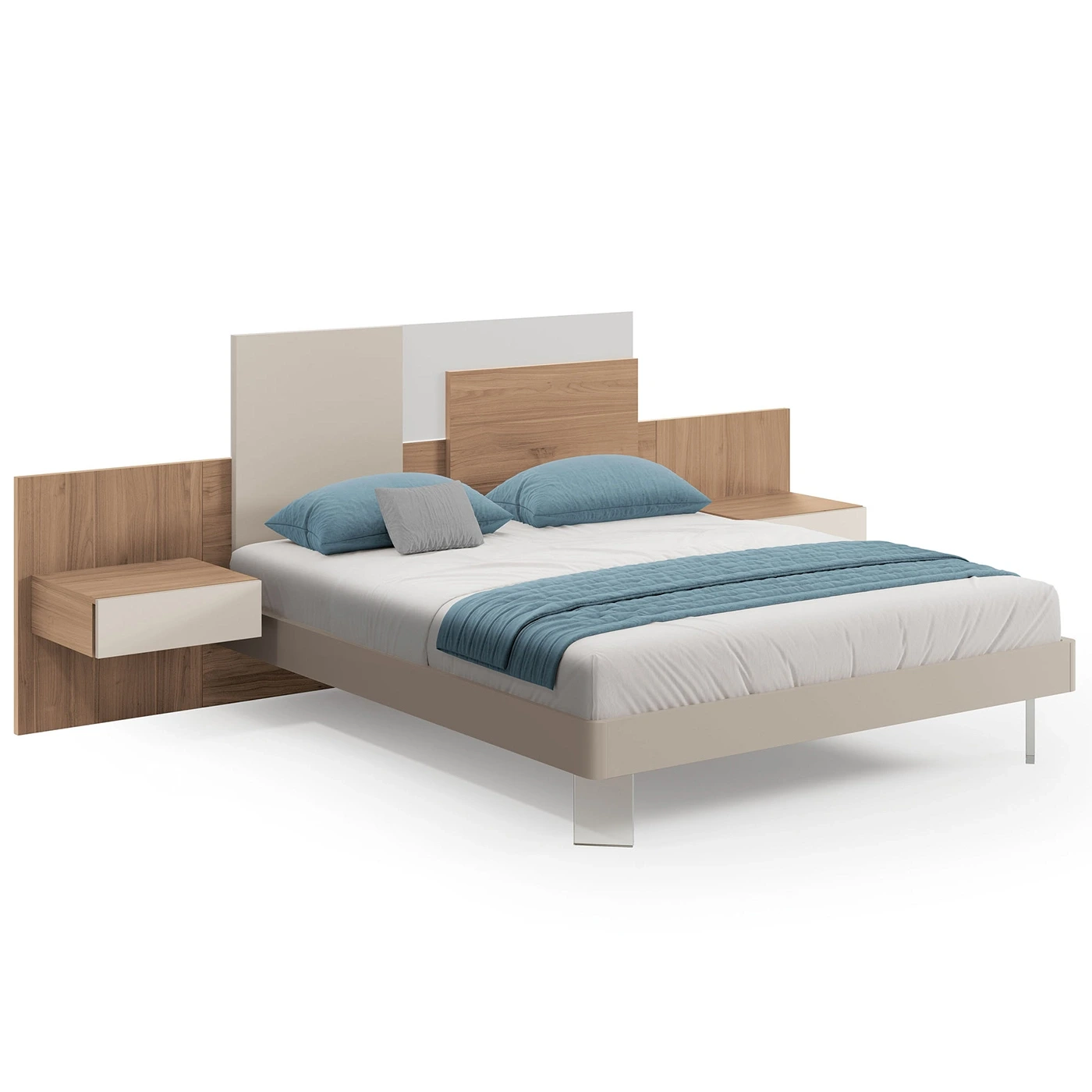 Letto matrimoniale, Sequoia honey e Corda Zenzero Shop