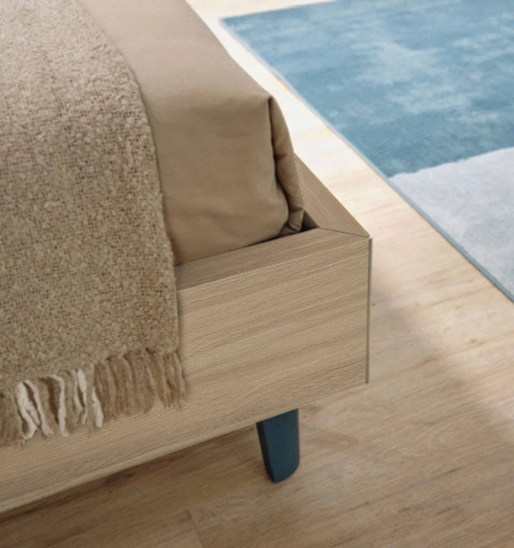 Letto Bend una piazza e mezza Moretti Compact, Rovere, Pavone e Crema