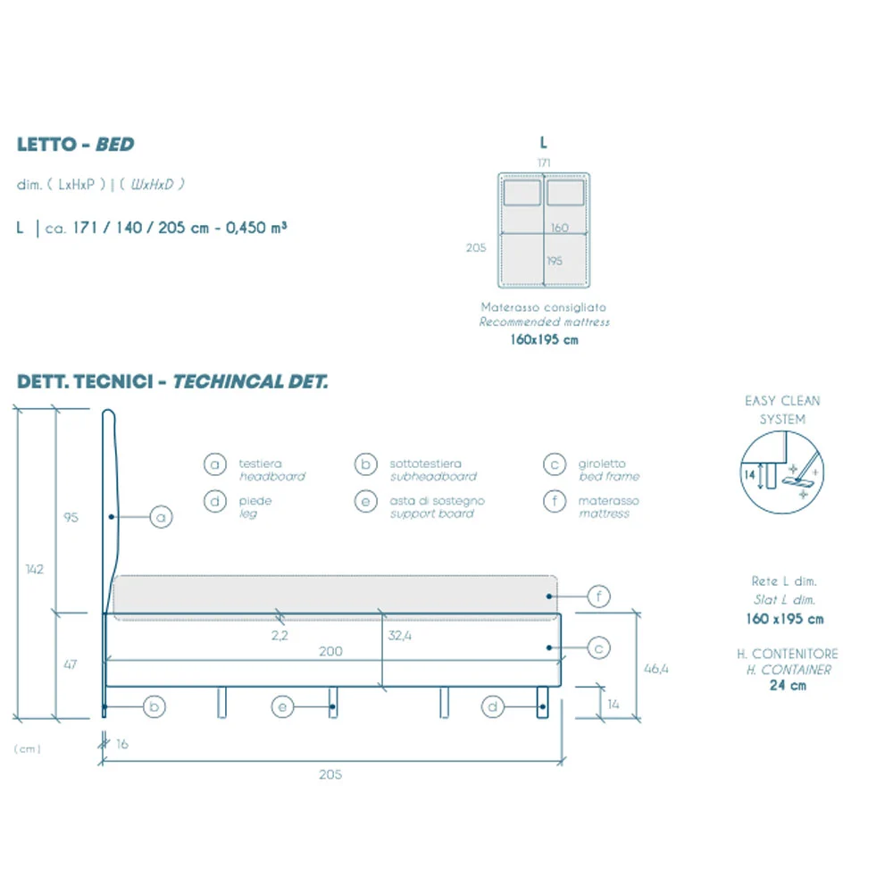 letto in velluto blu scontato
