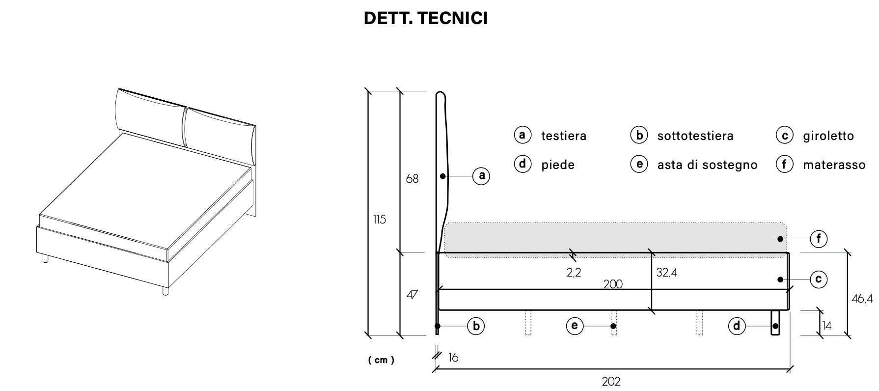 letto grigio con cuscini