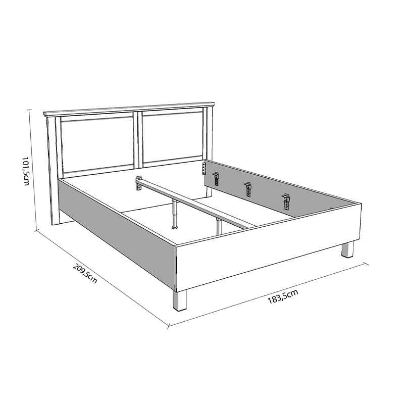 letto 160x200 grigio