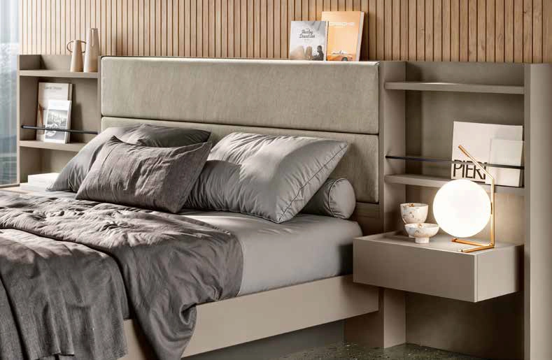 letto grigio seta e visone