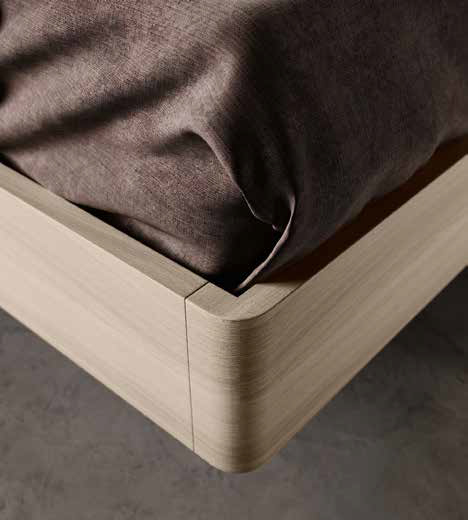 Letto matrimoniale legno, finitura Olmo natura