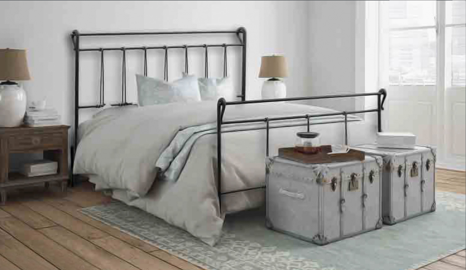 letto matrimoniale in ferro battuto nero