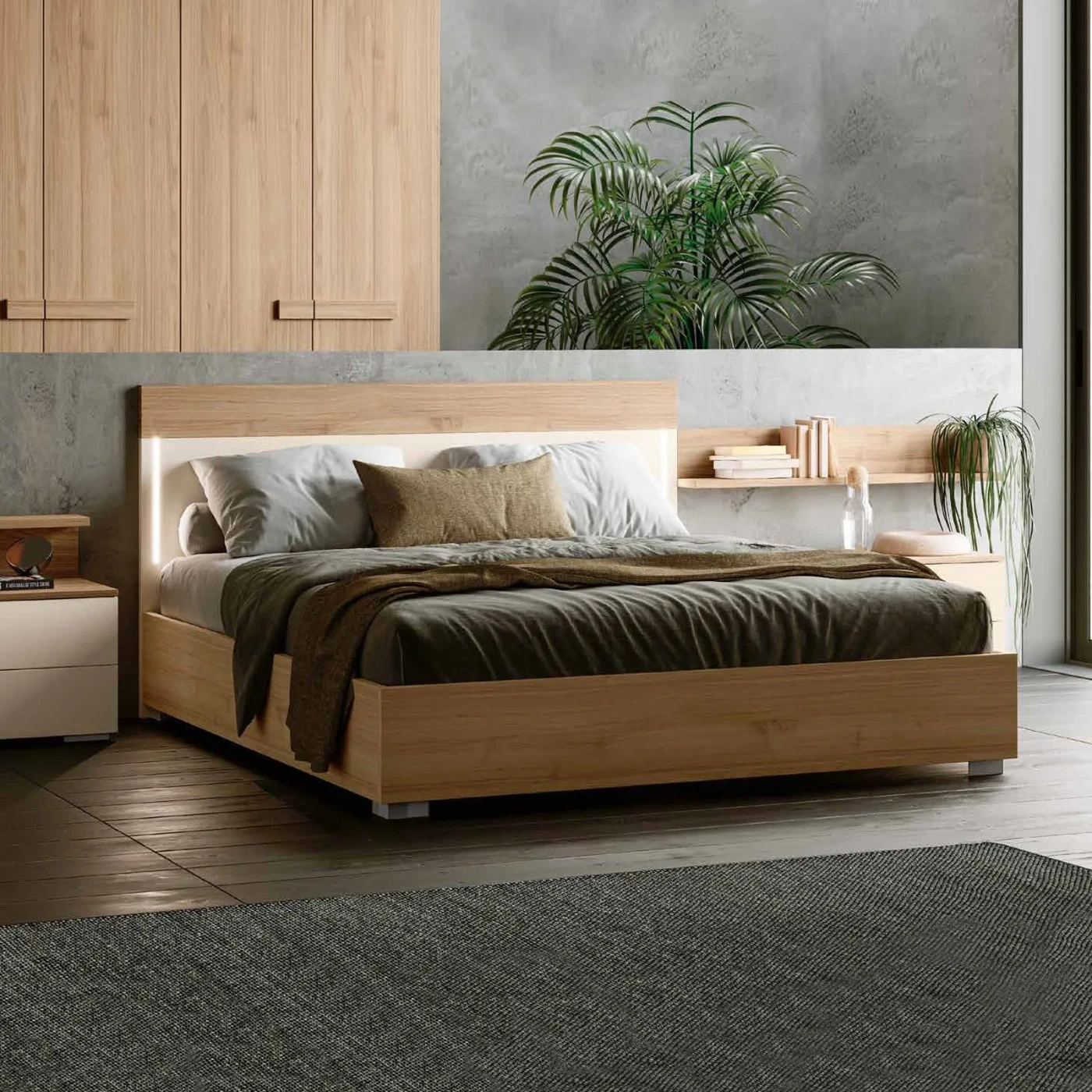 letto moderno con led