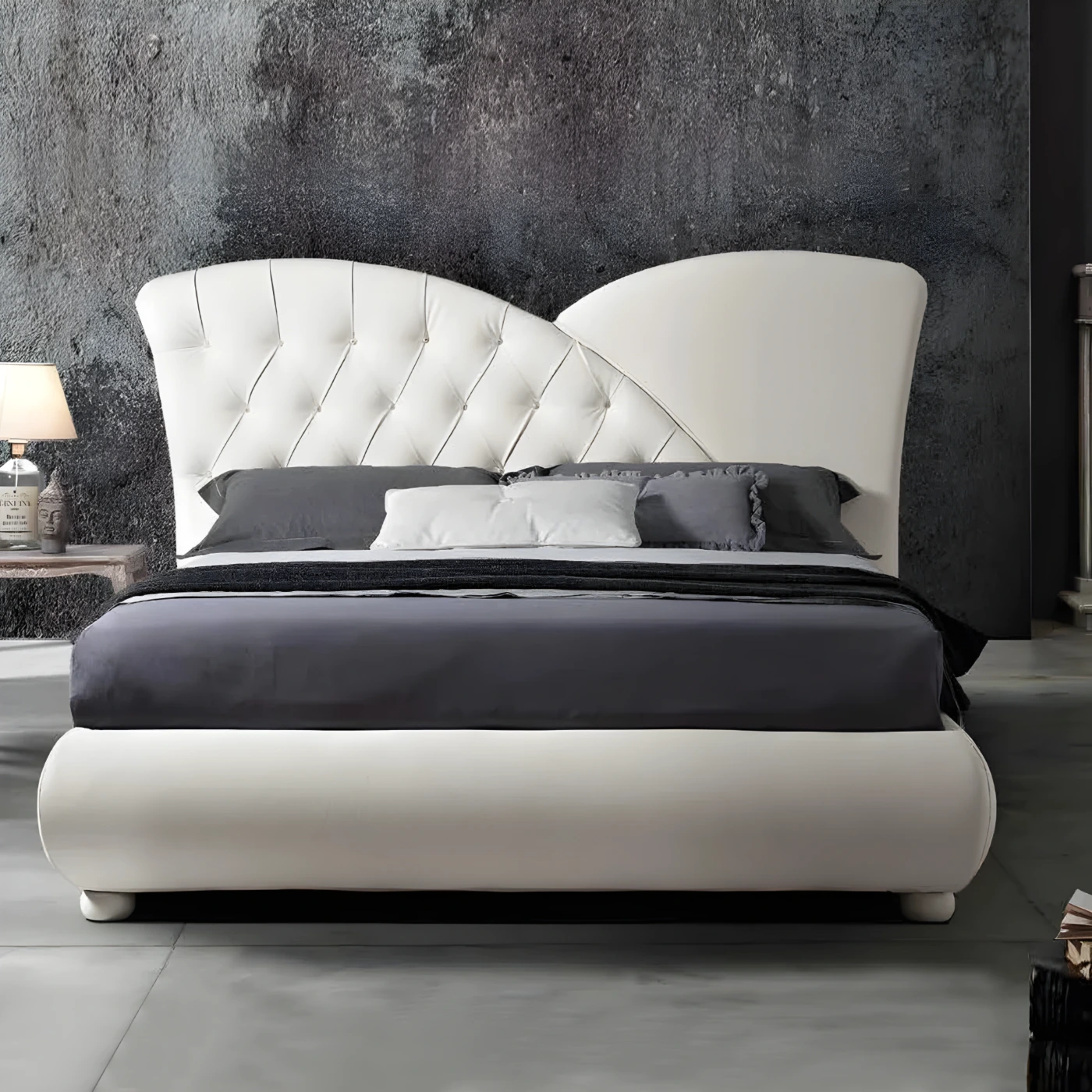 letto in ecopelle contemporaneo