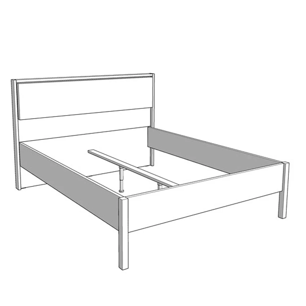 Nuovo letto effetto cannettato stampato in finitura Cashmere e Rovere