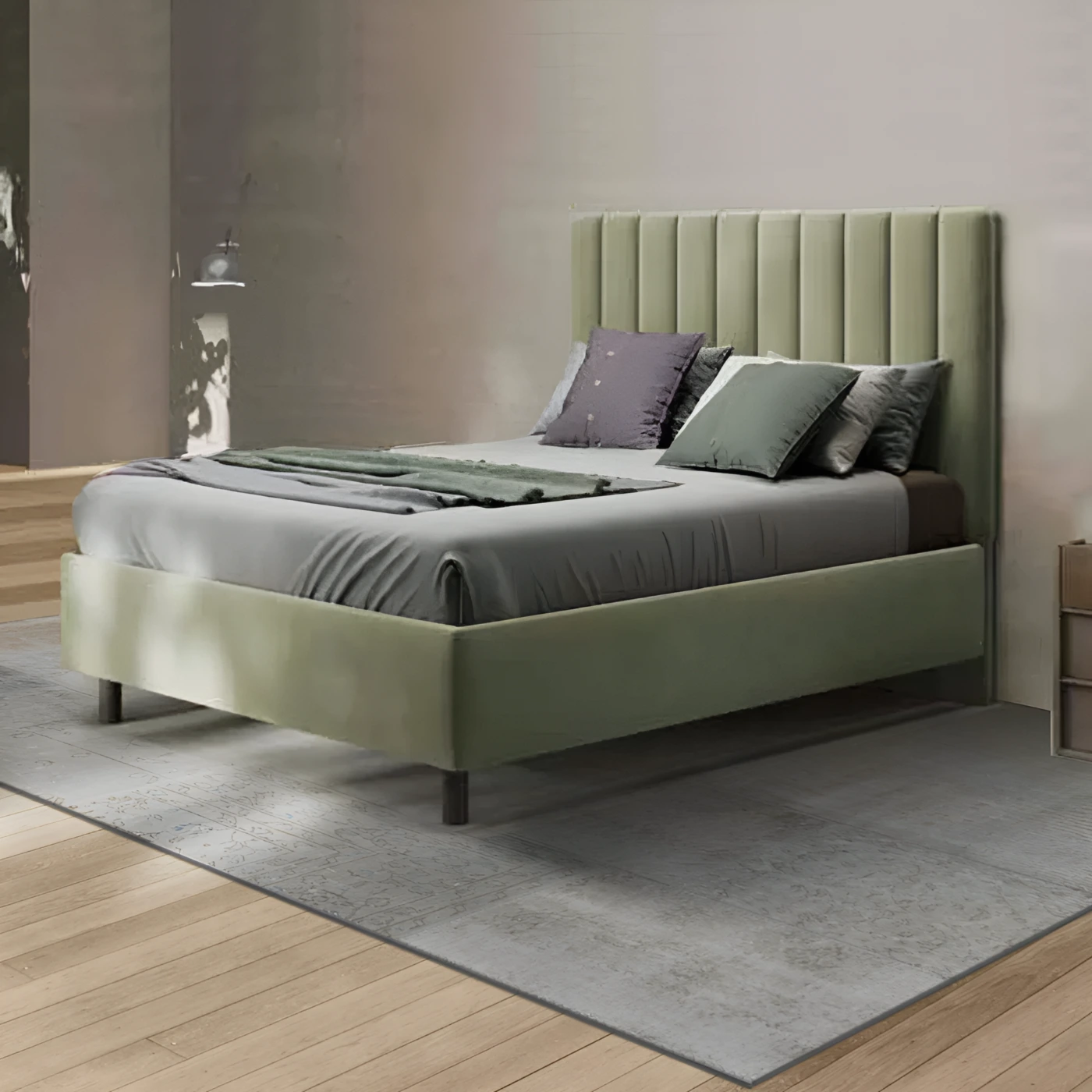 letto velluto verde