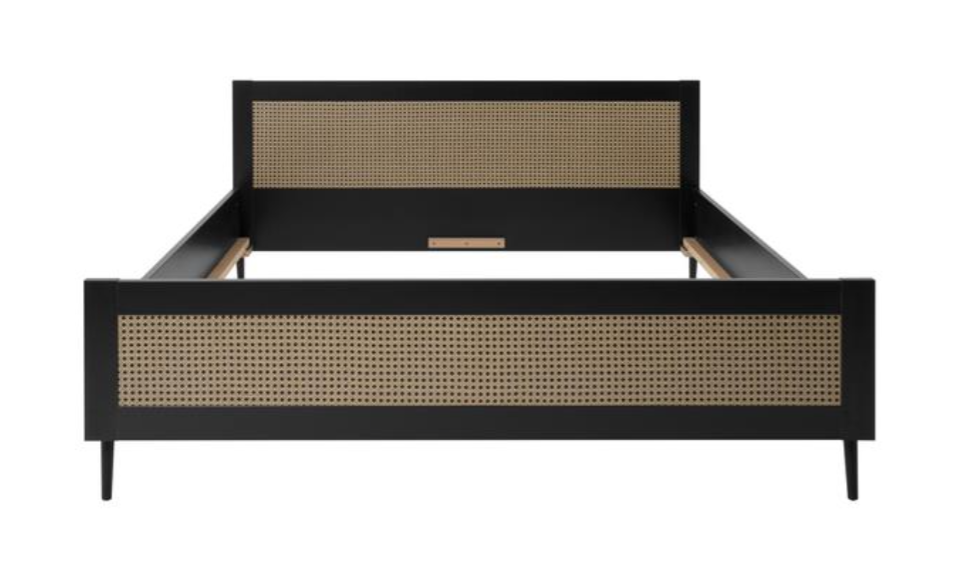 Letto King size Nero opaco con dettagli Oro