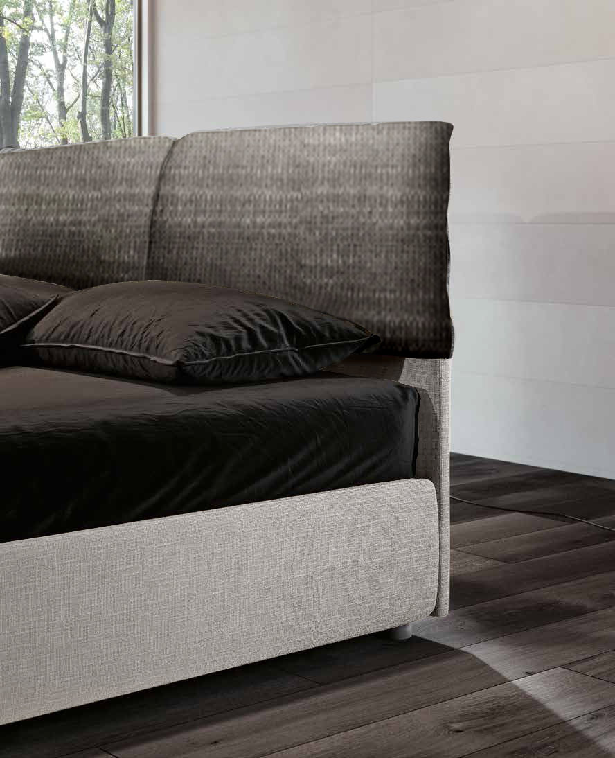 Letto matrimoniale versione king size, con cuscini Intreccio nero