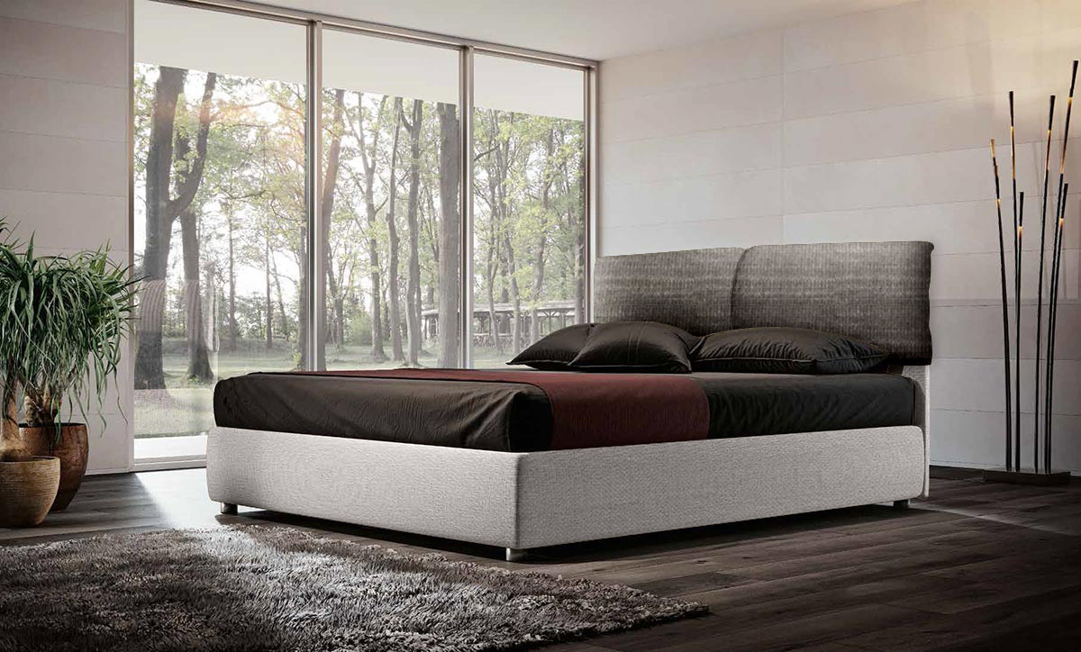 Letto matrimoniale versione king size, con cuscini Intreccio nero