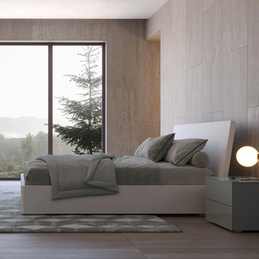 letto contenitore bianco laccato