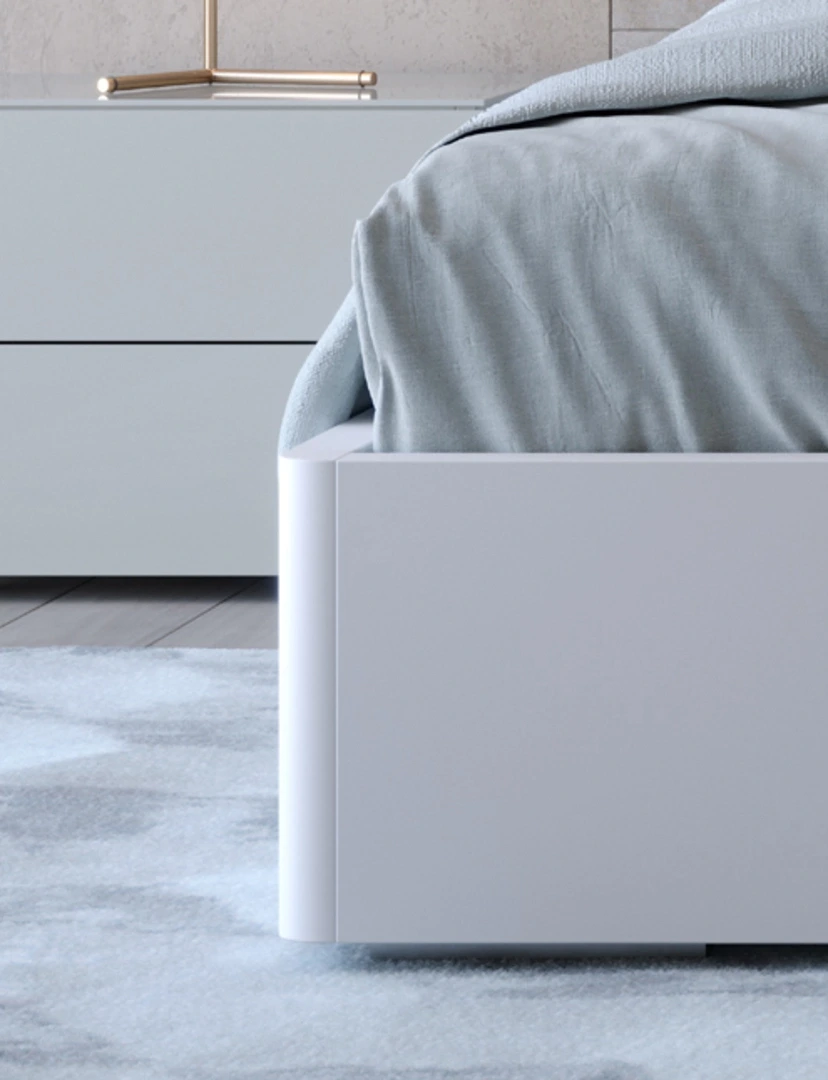 letto contenitore bianco laccato