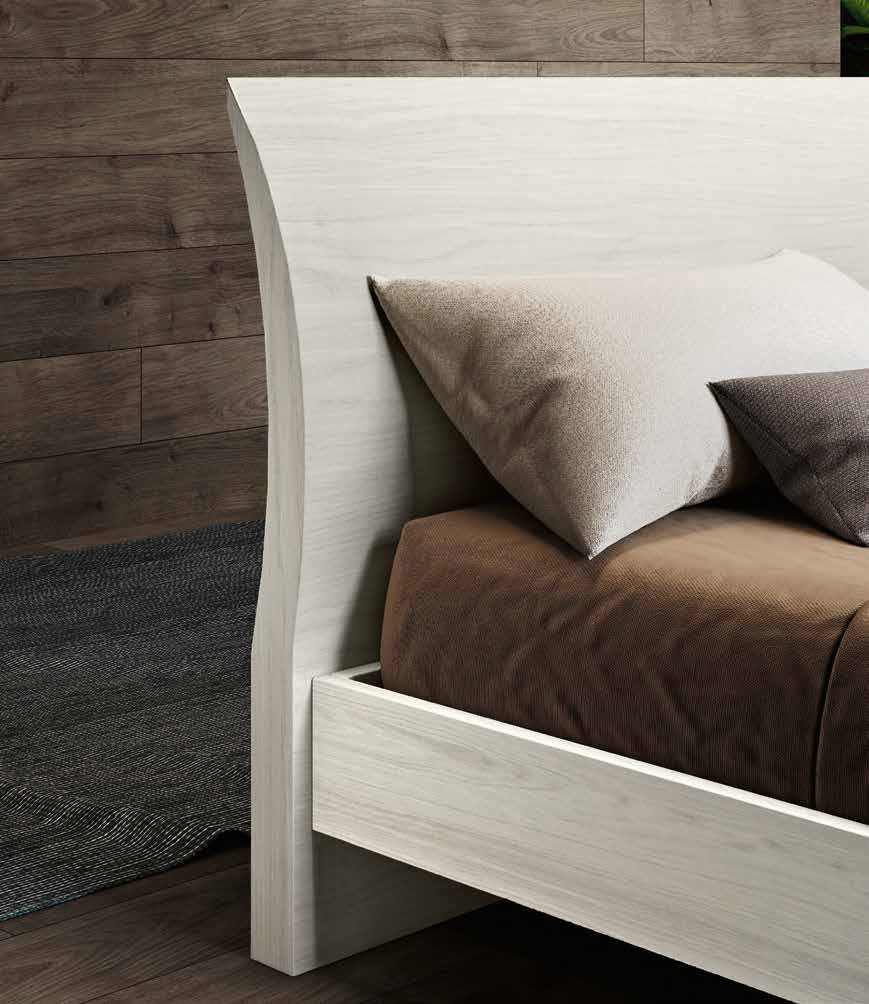 Letto Moorea Bianco altea, con testata curva