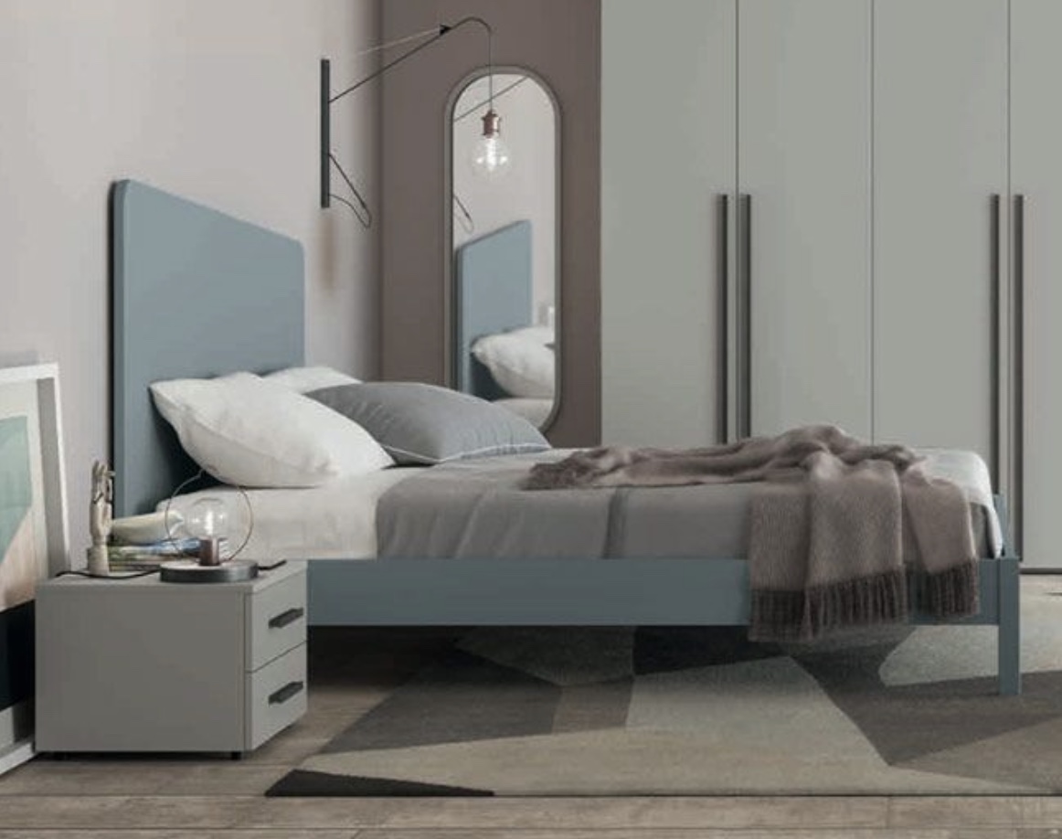 Letto matrimoniale finitura Rovere gesso