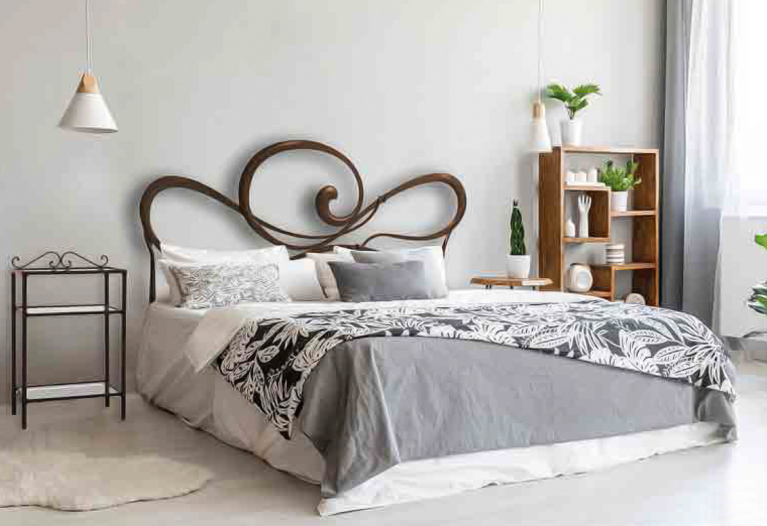 letto in ferro matrimoniale bianco satinato