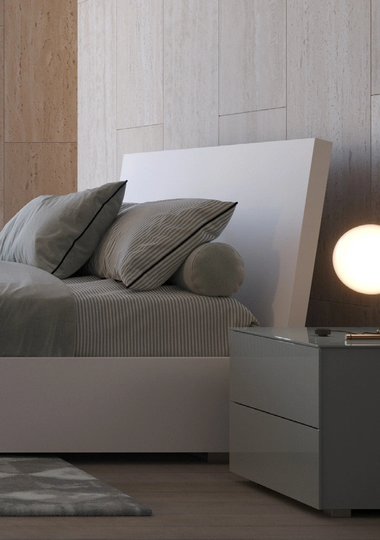 letto contenitore bianco laccato
