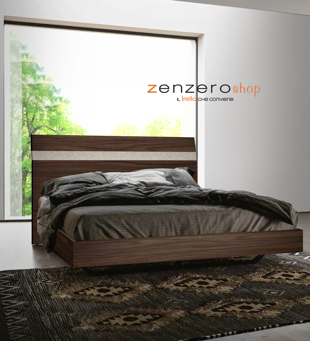 Camera matrimoniale scontata Island in finitura Noce moro e Graniglia chiara