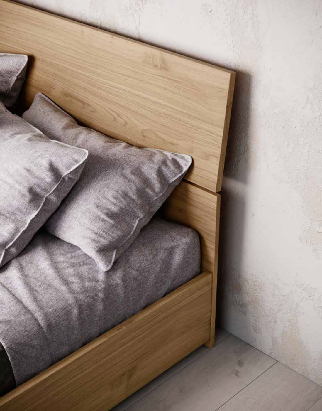letto moderno noce biondo