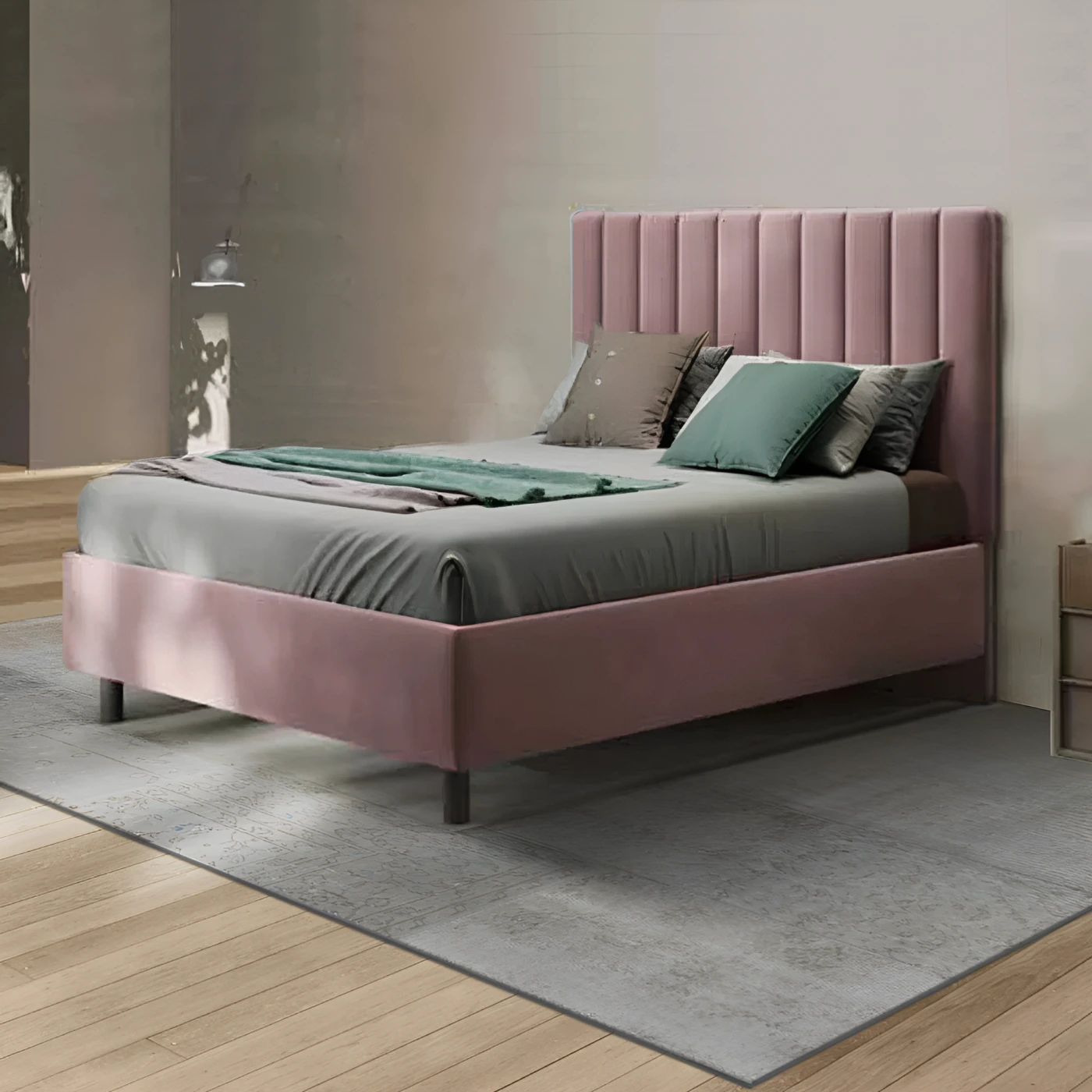 letto matrimoniale rosa antico