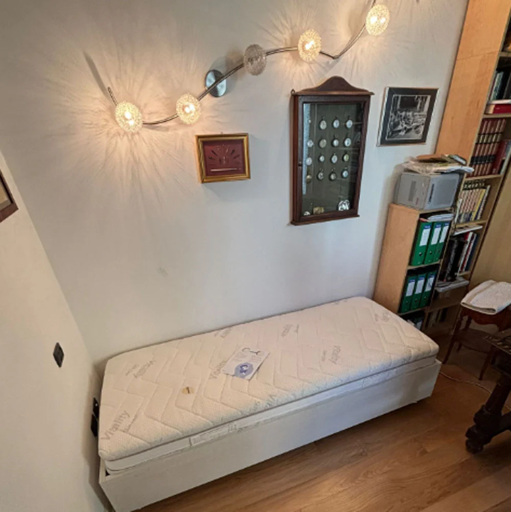 Letto sommier con ruote Moretti Compact, 80x200, finitura betulla