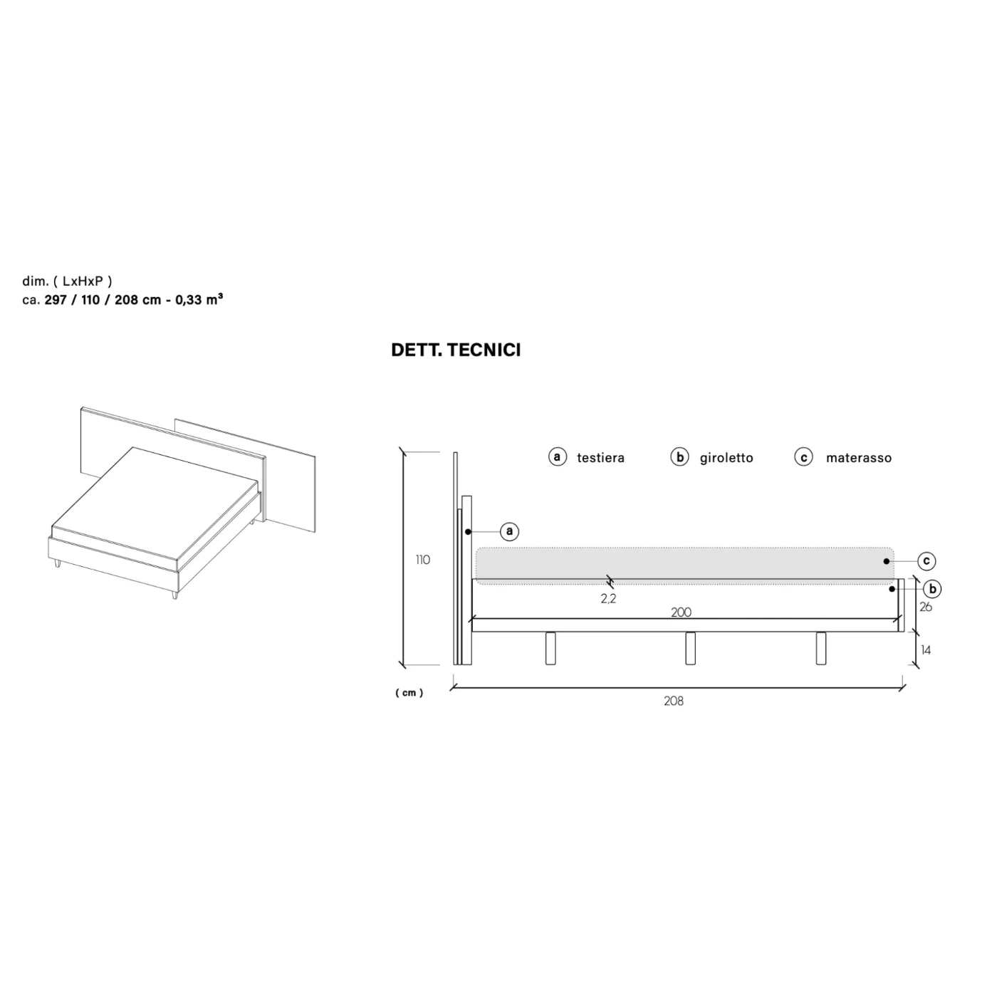 Camera con armadio scorrevole, letto e comodini, Cashmere e Cadiz