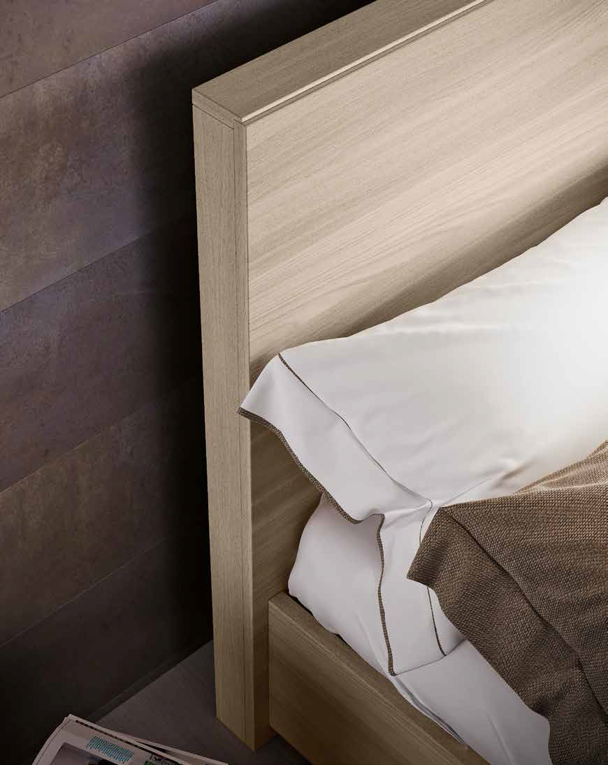 Letto matrimoniale Olmo natura, design moderno