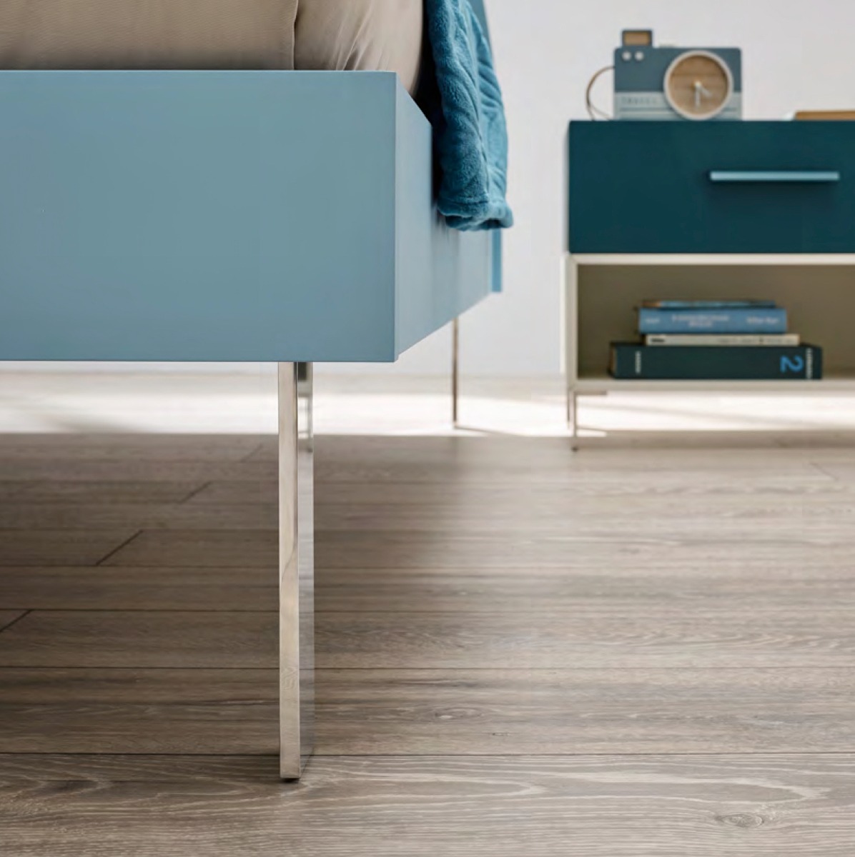 Lettio Aladin 1 piazza e mezza Moretti Compact, finitura Cielo 