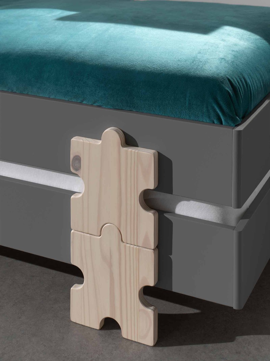 Letto sommier sovrapponibile, disponibili 2 colorazioni