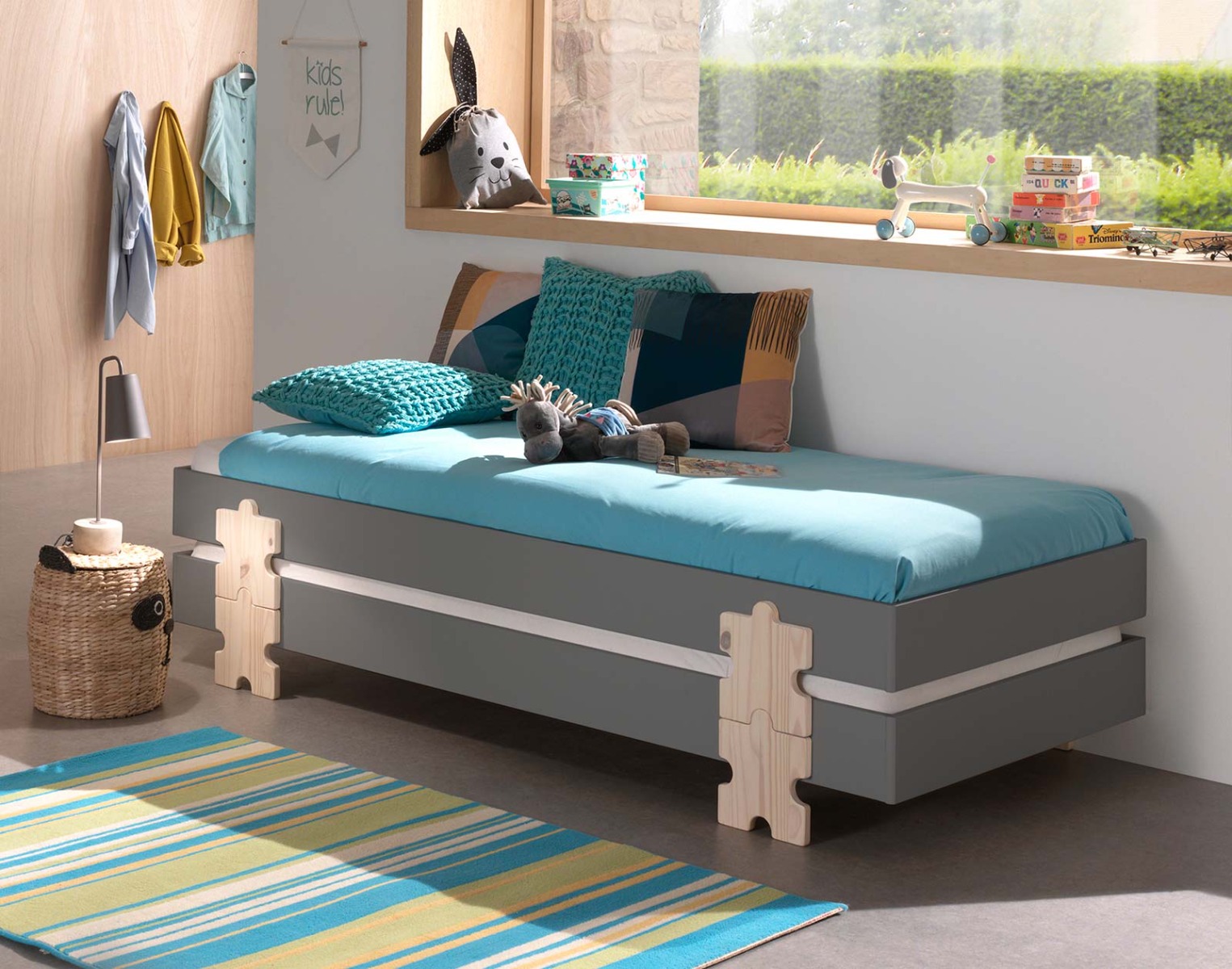 Letto sommier sovrapponibile, disponibili 2 colorazioni