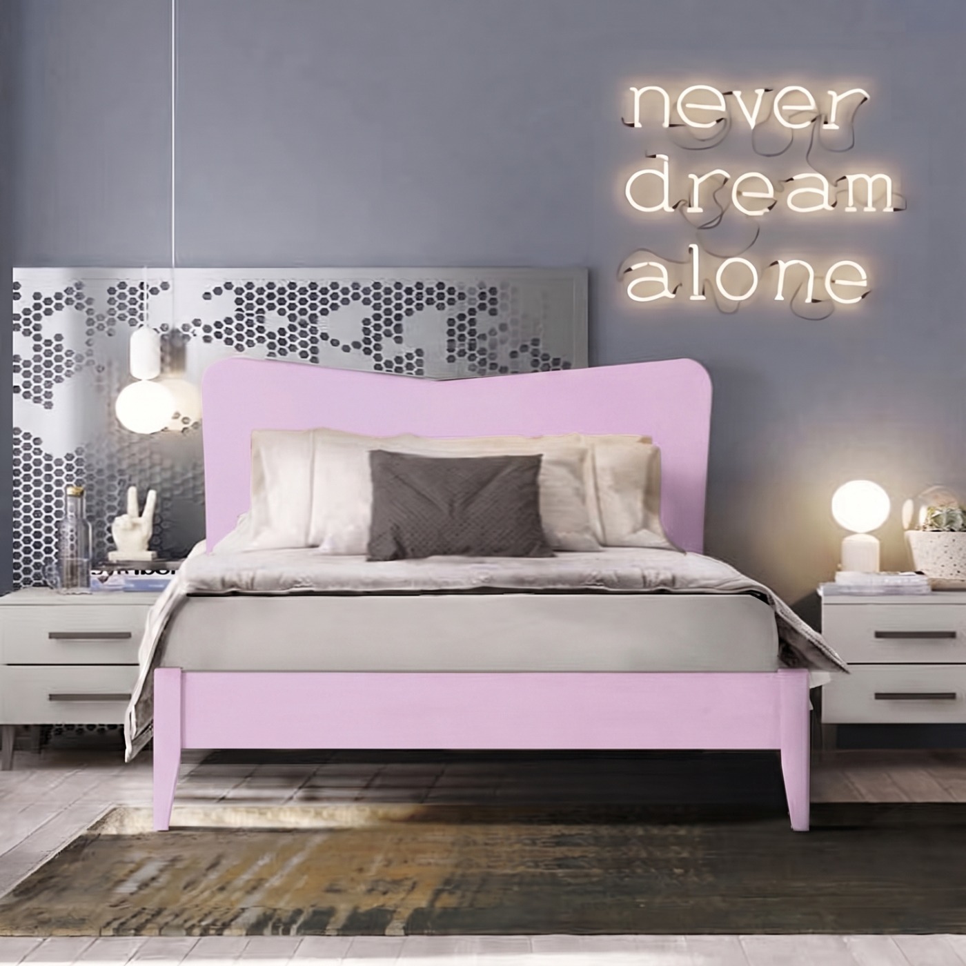 letto ragazza rosa