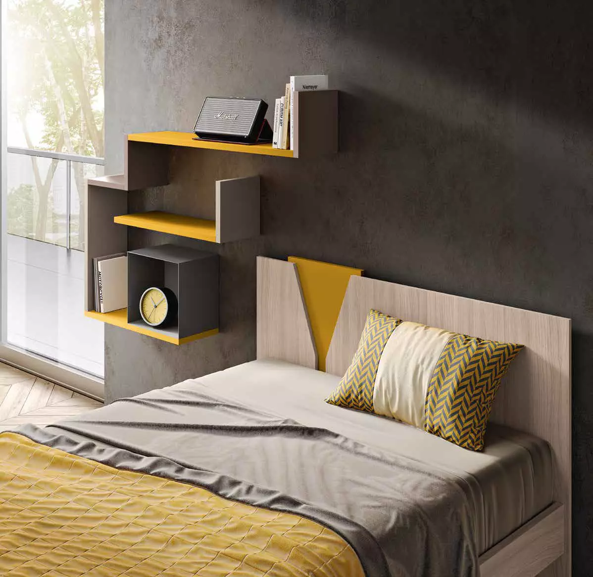 letto olmo e giallo ragazzo