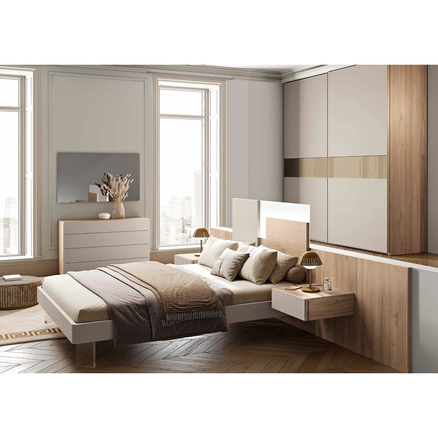 Letto matrimoniale, Sequoia honey e Corda Zenzero Shop